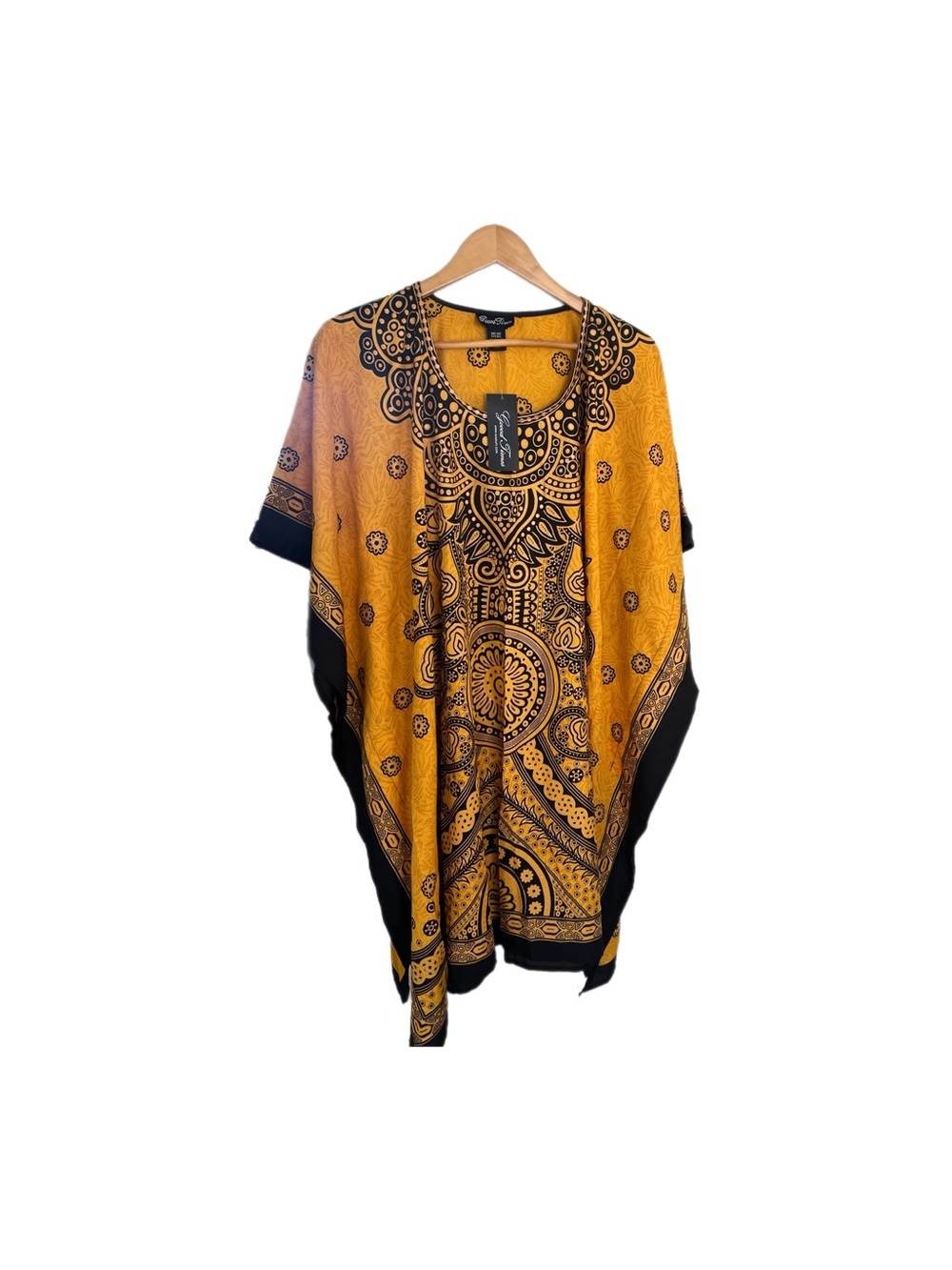 Women's Mustard & Black Boho Tunic Top